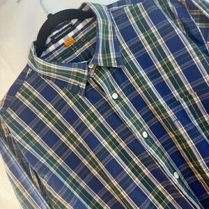 Tailor Vintage Performance XXL Plaid Button Down Long‎ Sleeve Shirt Mens